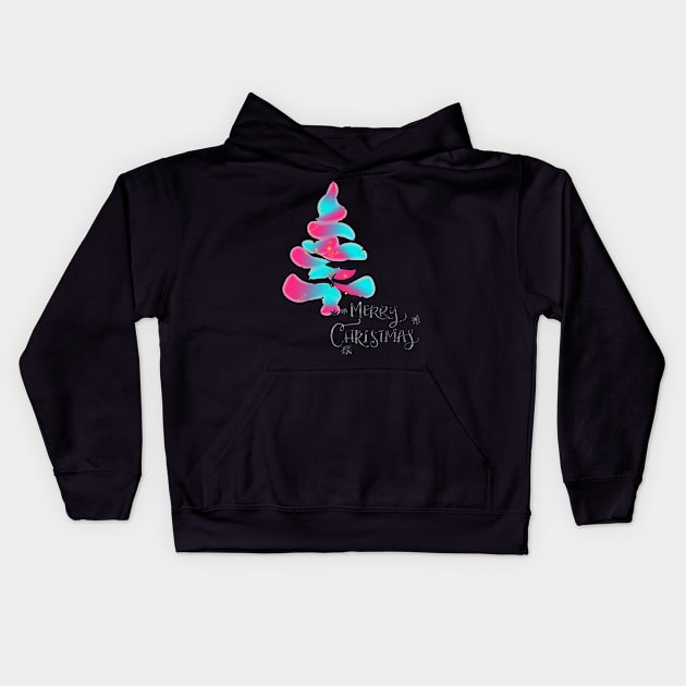 MERRY CHRISTMAS Kids Hoodie by Rowalyn Keith